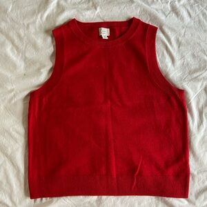 Red Sleeveless Sweater Vest